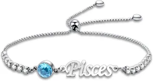 12 Constellations Charm Bracelet with Birthstone Constellation Jewelry Zodiac Sign Gift Astrology Jewelry Birthday Gift