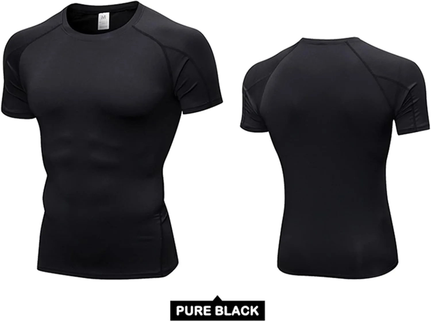 1/3 Pack Men's Quick Dry Short Sleeve Compression Shirts Mens Athletic Workout Shirt Running Tops