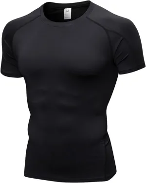 1/3 Pack Men's Quick Dry Short Sleeve Compression Shirts Mens Athletic Workout Shirt Running Tops