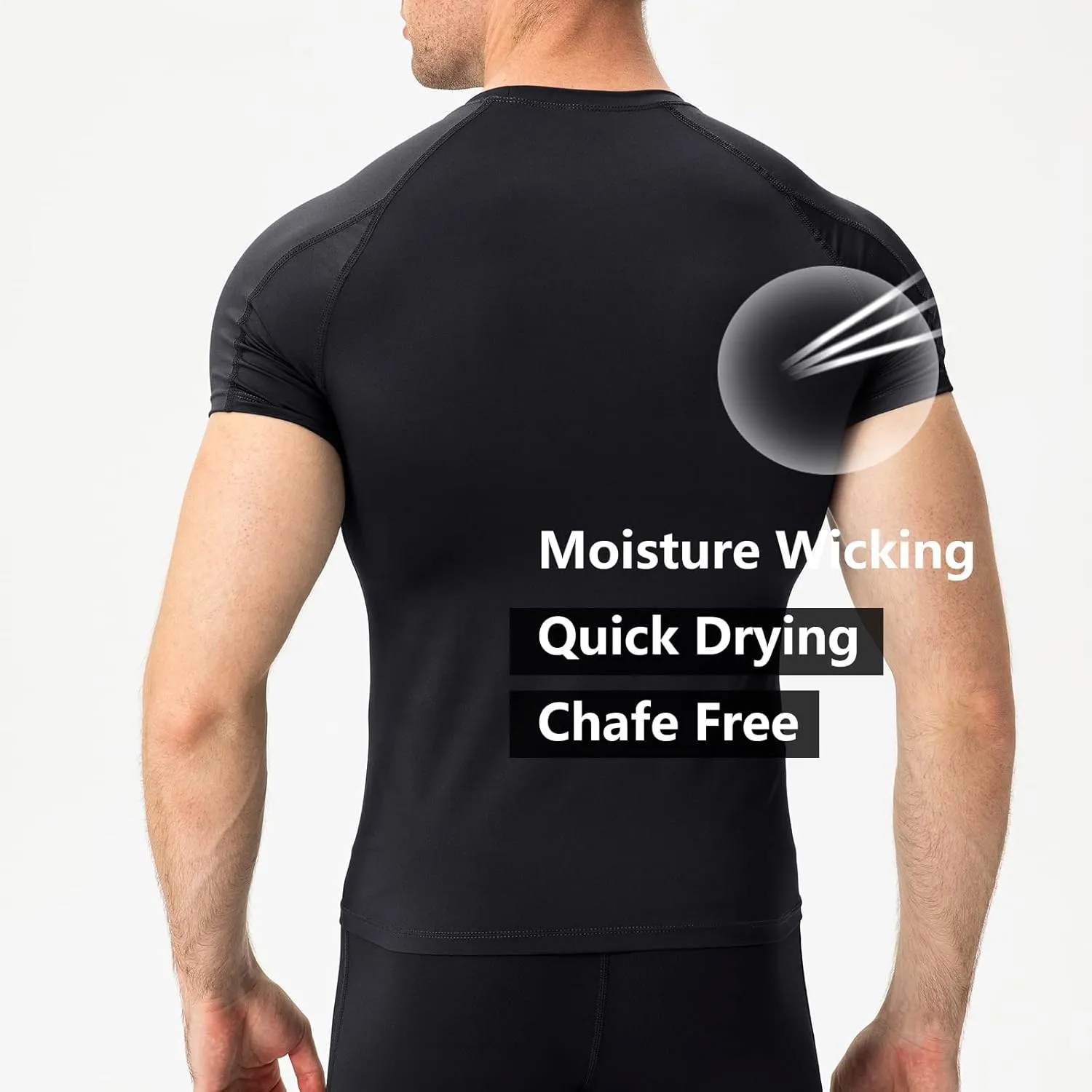 1/3 Pack Men's Quick Dry Short Sleeve Compression Shirts Mens Athletic Workout Shirt Running Tops