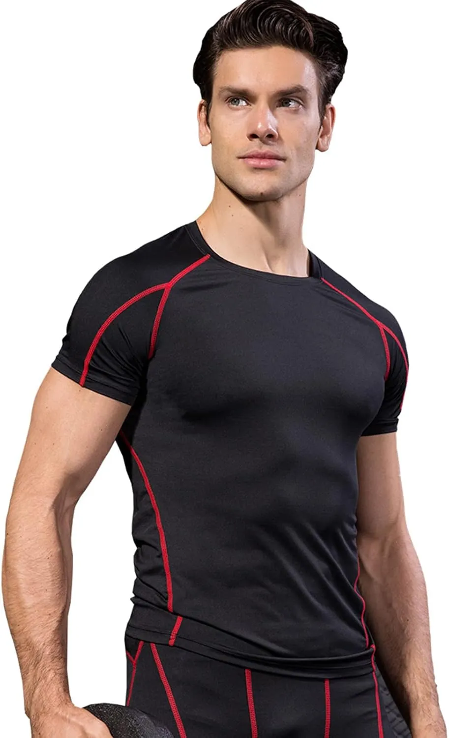 1/3 Pack Men's Quick Dry Short Sleeve Compression Shirts Mens Athletic Workout Shirt Running Tops