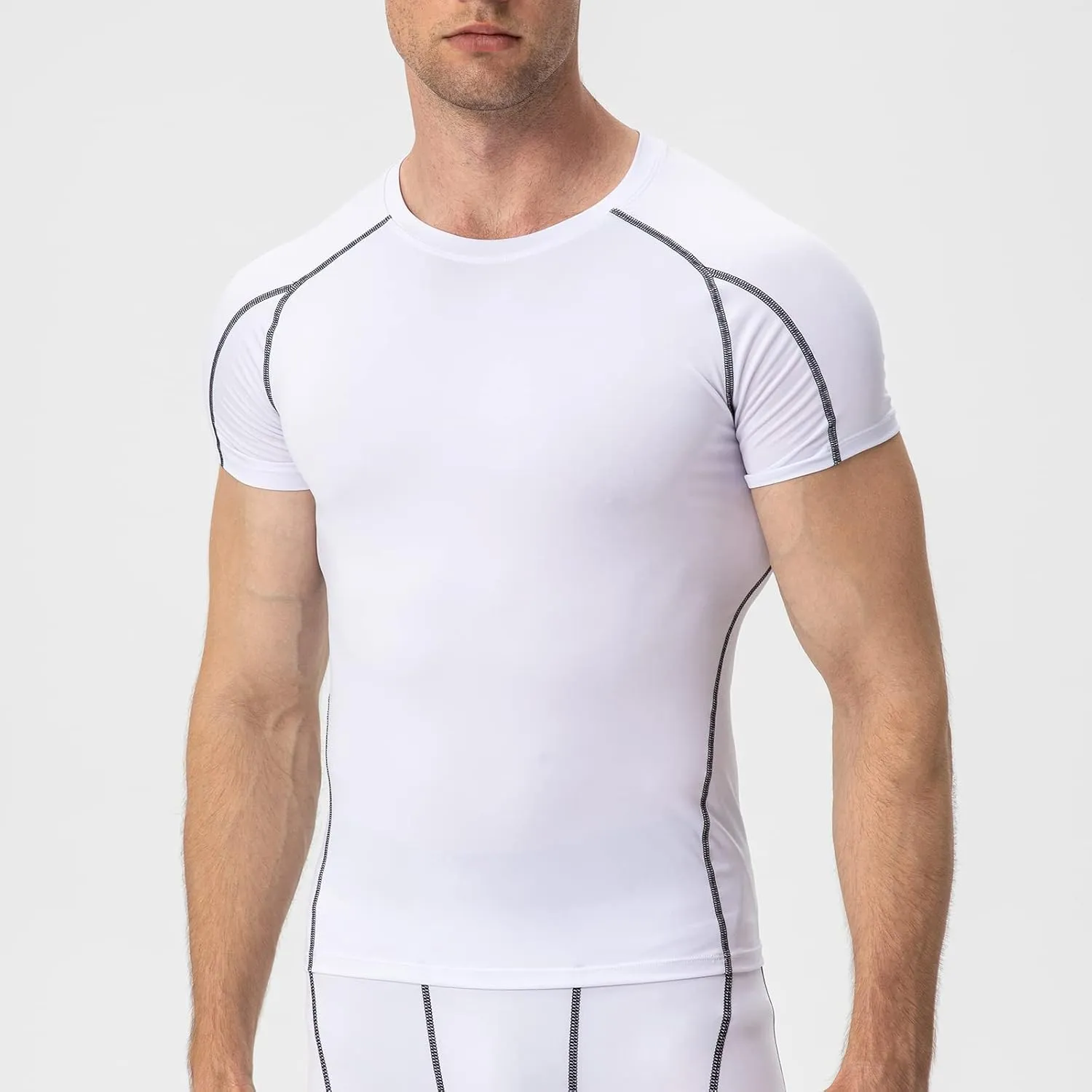 1/3 Pack Men's Quick Dry Short Sleeve Compression Shirts Mens Athletic Workout Shirt Running Tops