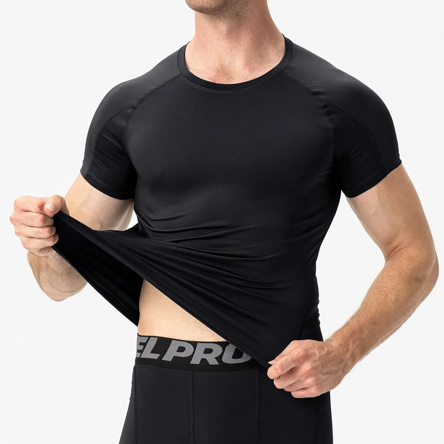 1/3 Pack Men's Quick Dry Short Sleeve Compression Shirts Mens Athletic Workout Shirt Running Tops