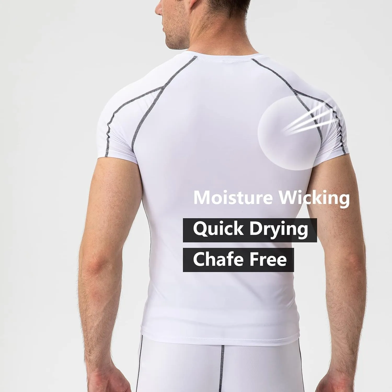 1/3 Pack Men's Quick Dry Short Sleeve Compression Shirts Mens Athletic Workout Shirt Running Tops
