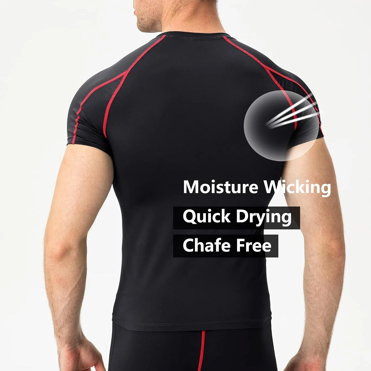 1/3 Pack Men's Quick Dry Short Sleeve Compression Shirts Mens Athletic Workout Shirt Running Tops