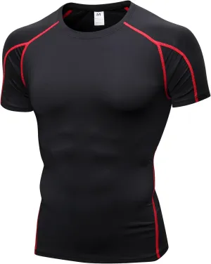 1/3 Pack Men's Quick Dry Short Sleeve Compression Shirts Mens Athletic Workout Shirt Running Tops