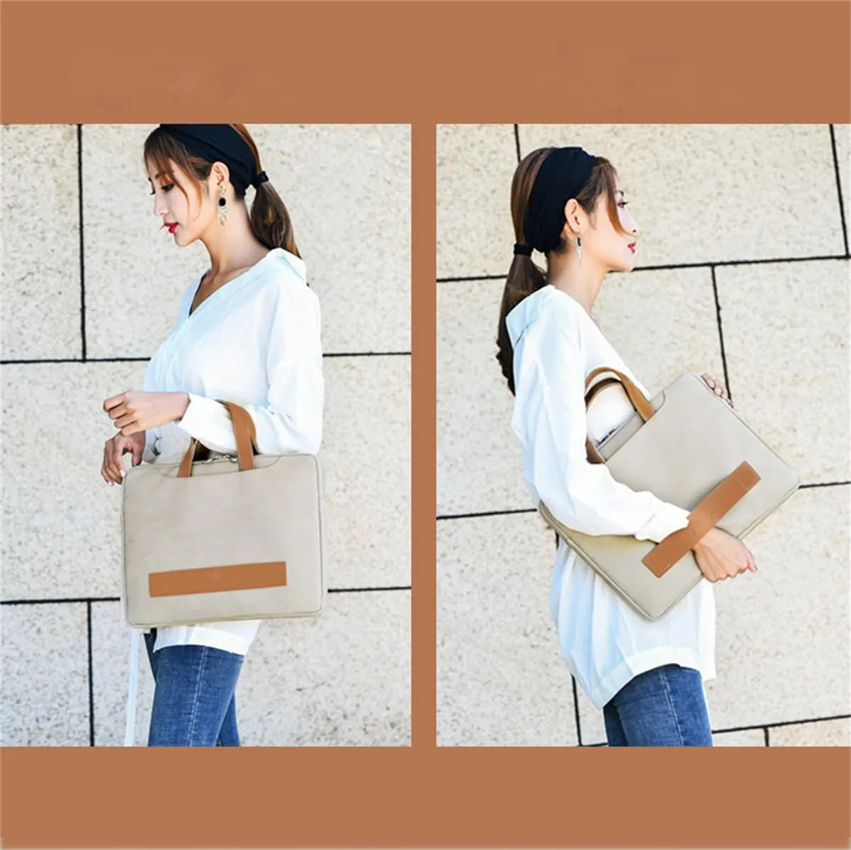 14 15 17 Inch Laptop Carrying Sleeve Case, for Men & Women, Waterproof Leather Laptop & Netbook Computer Briefcases