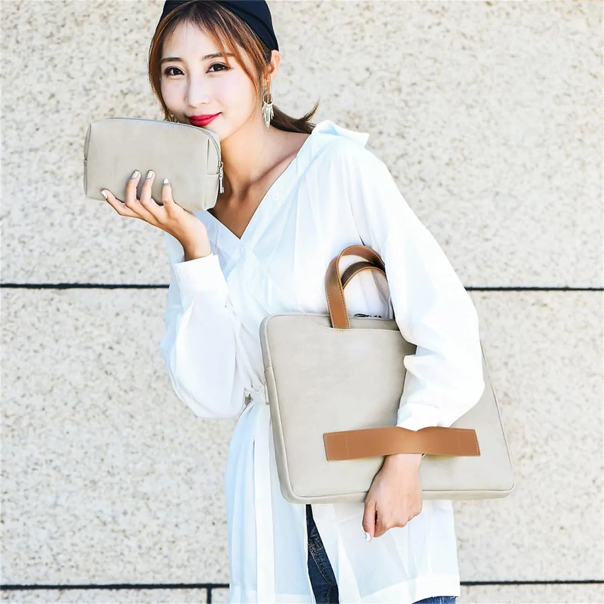 14 15 17 Inch Laptop Carrying Sleeve Case, for Men & Women, Waterproof Leather Laptop & Netbook Computer Briefcases