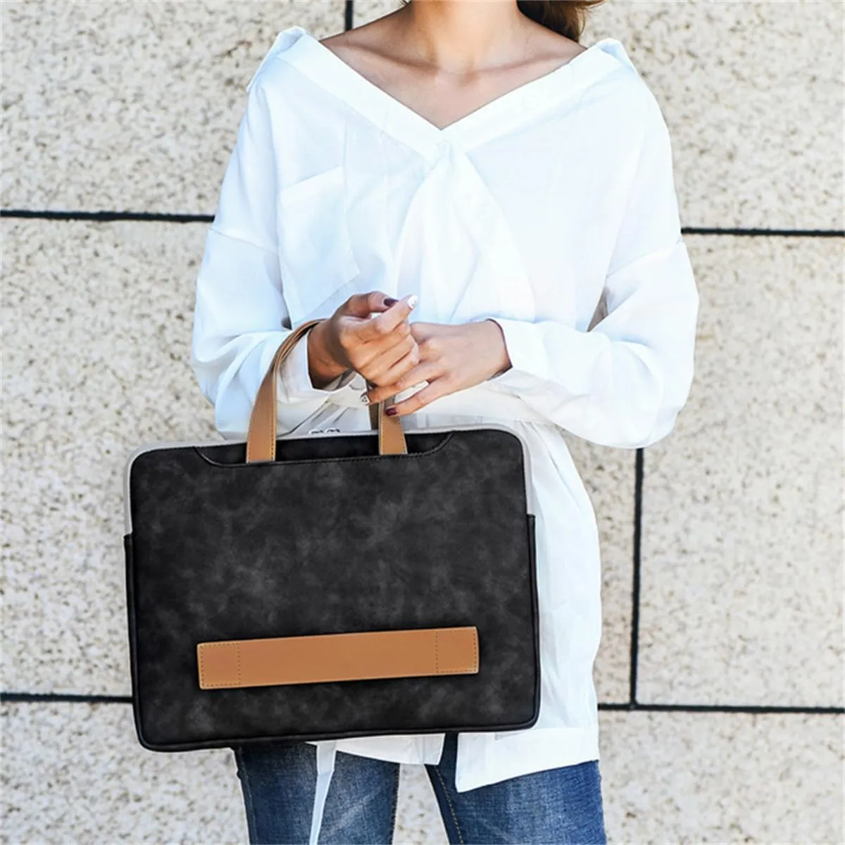 14 15 17 Inch Laptop Carrying Sleeve Case, for Men & Women, Waterproof Leather Laptop & Netbook Computer Briefcases