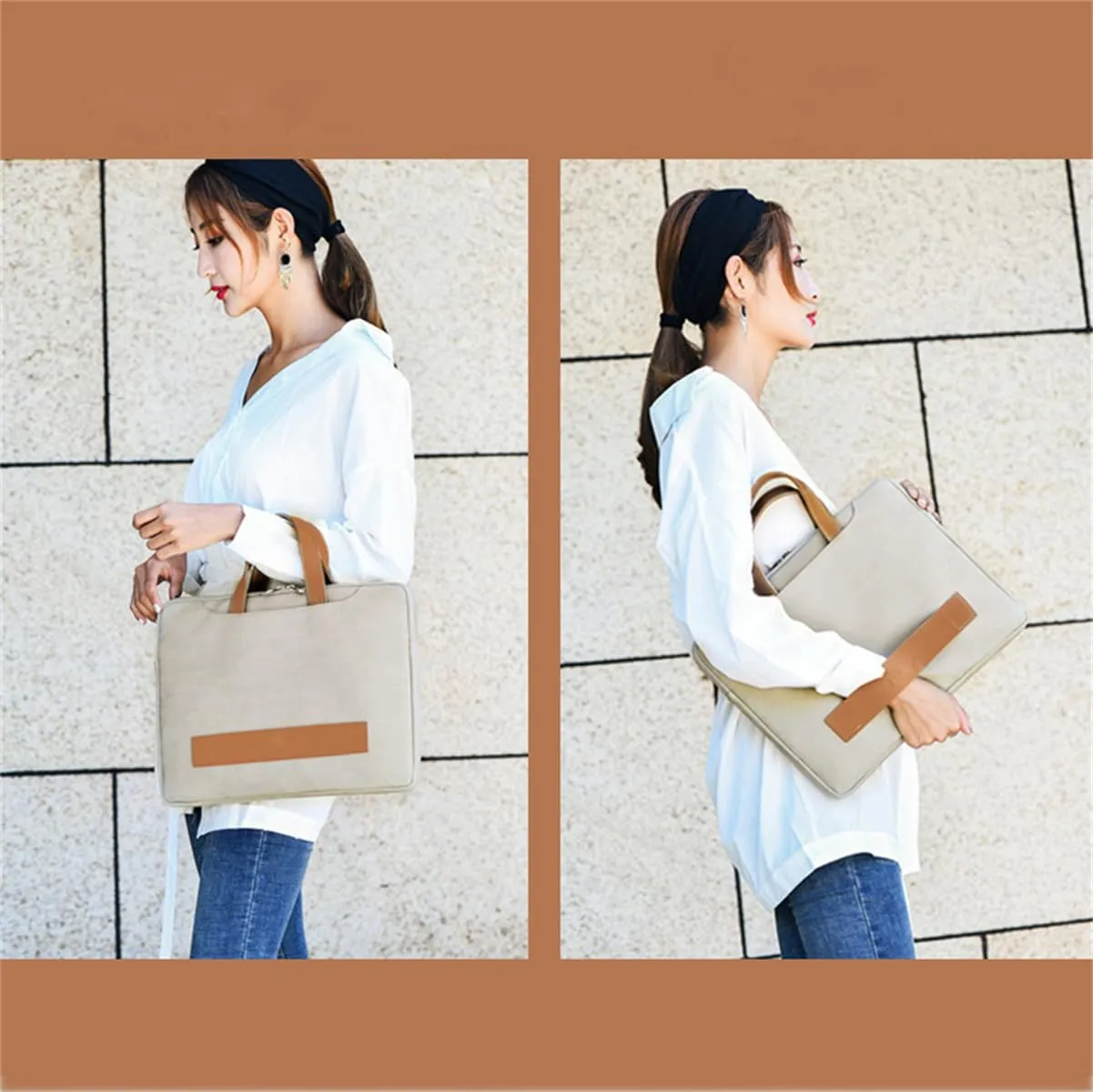 14 15 17 Inch Laptop Carrying Sleeve Case, for Men & Women, Waterproof Leather Laptop & Netbook Computer Briefcases