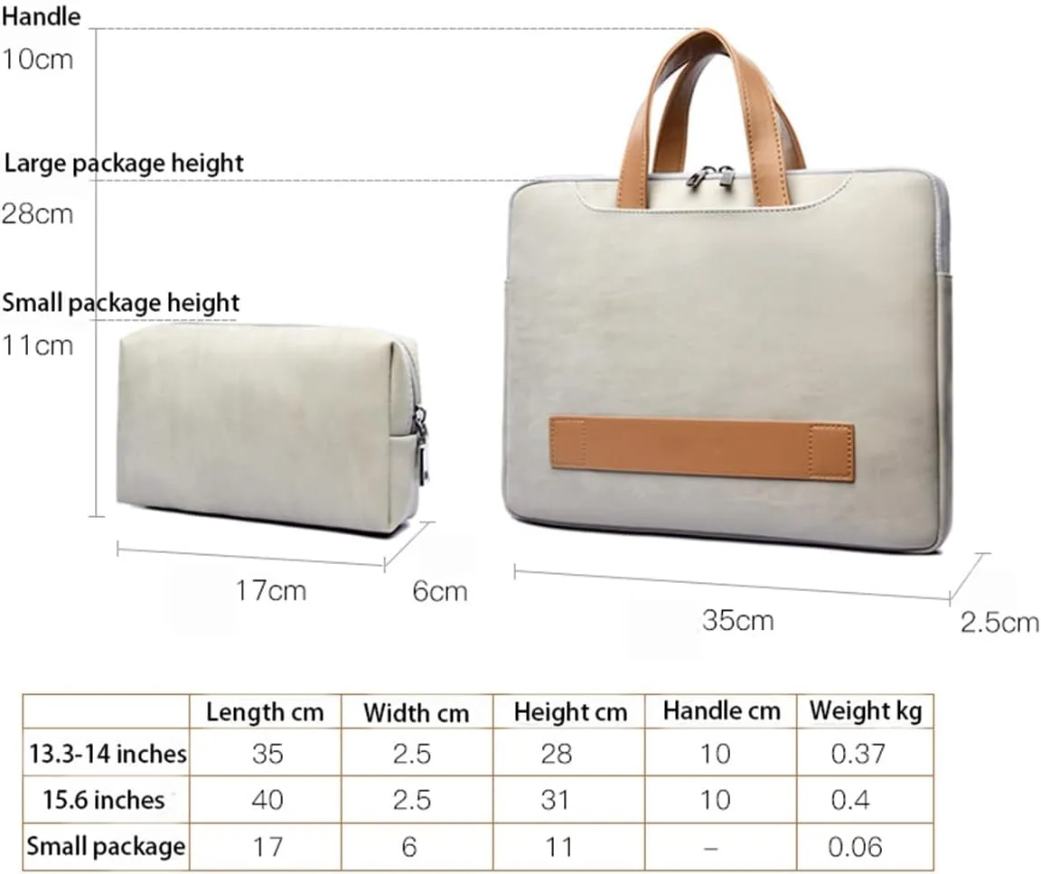 14 15 17 Inch Laptop Carrying Sleeve Case, for Men & Women, Waterproof Leather Laptop & Netbook Computer Briefcases