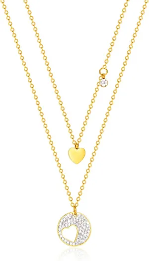14k Gold Plated Silver Plated Necklace for Women | Delicate Zirconia Layered Necklace | Adjustable Pendant Jewelry | Fashion Jewelry Gift |Everyday Jewelry Gifts for Yourself, Wife and Friends