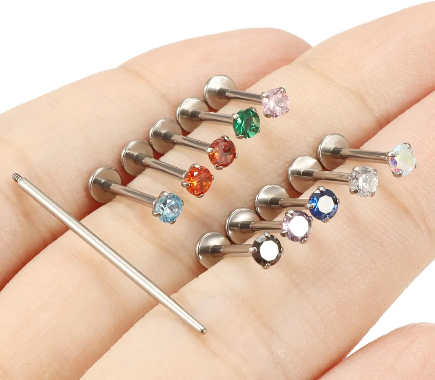 16G F136 Titanium Lip Rings Labret Jewelry Internally Threaded Monroe Lip Ring Medusa Snake Bite Piercing Jewelry Conch Tragus Forward Helix Cartilage Earring Studs Piercing Jewelry