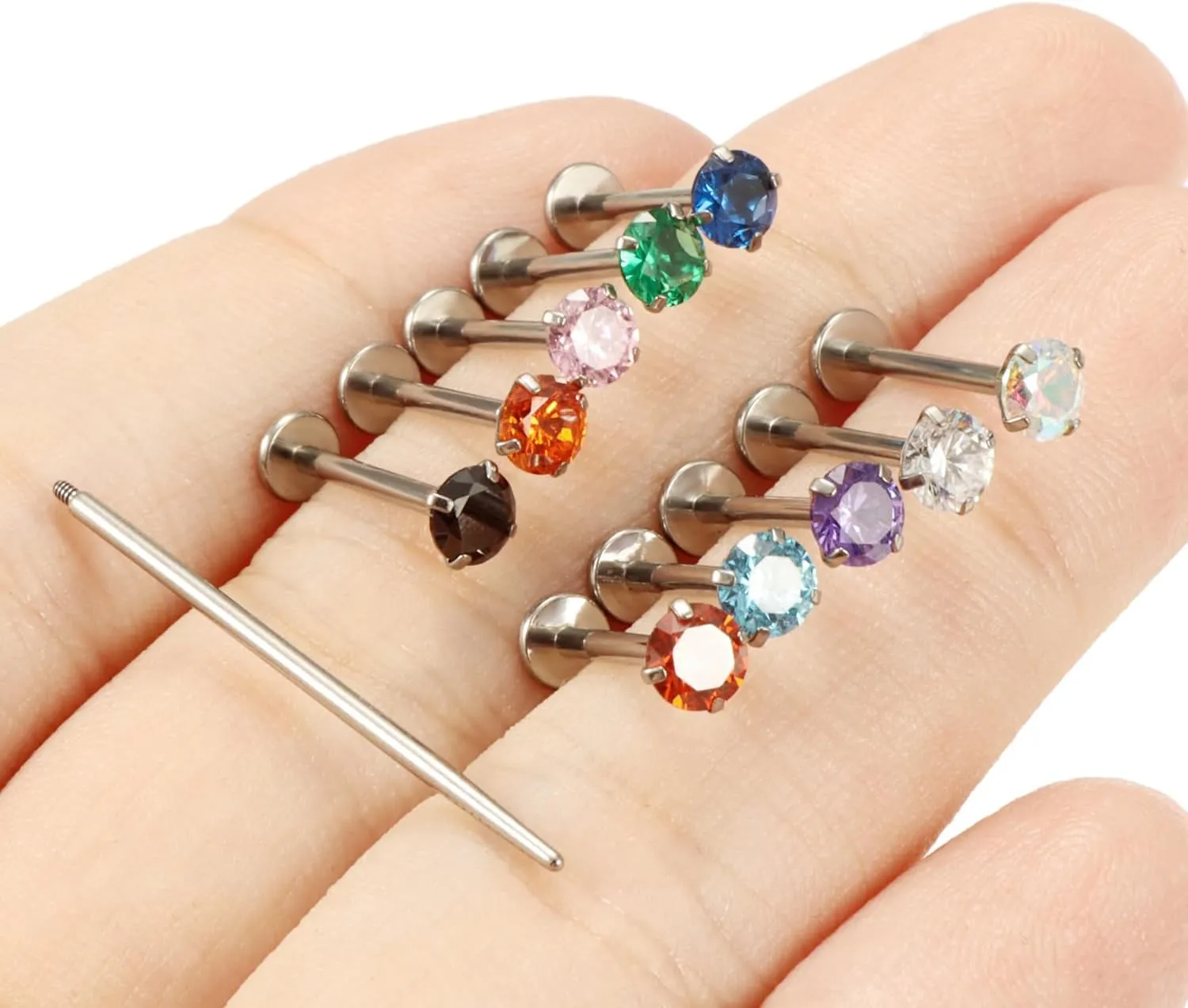 16G F136 Titanium Lip Rings Labret Jewelry Internally Threaded Monroe Lip Ring Medusa Snake Bite Piercing Jewelry Conch Tragus Forward Helix Cartilage Earring Studs Piercing Jewelry