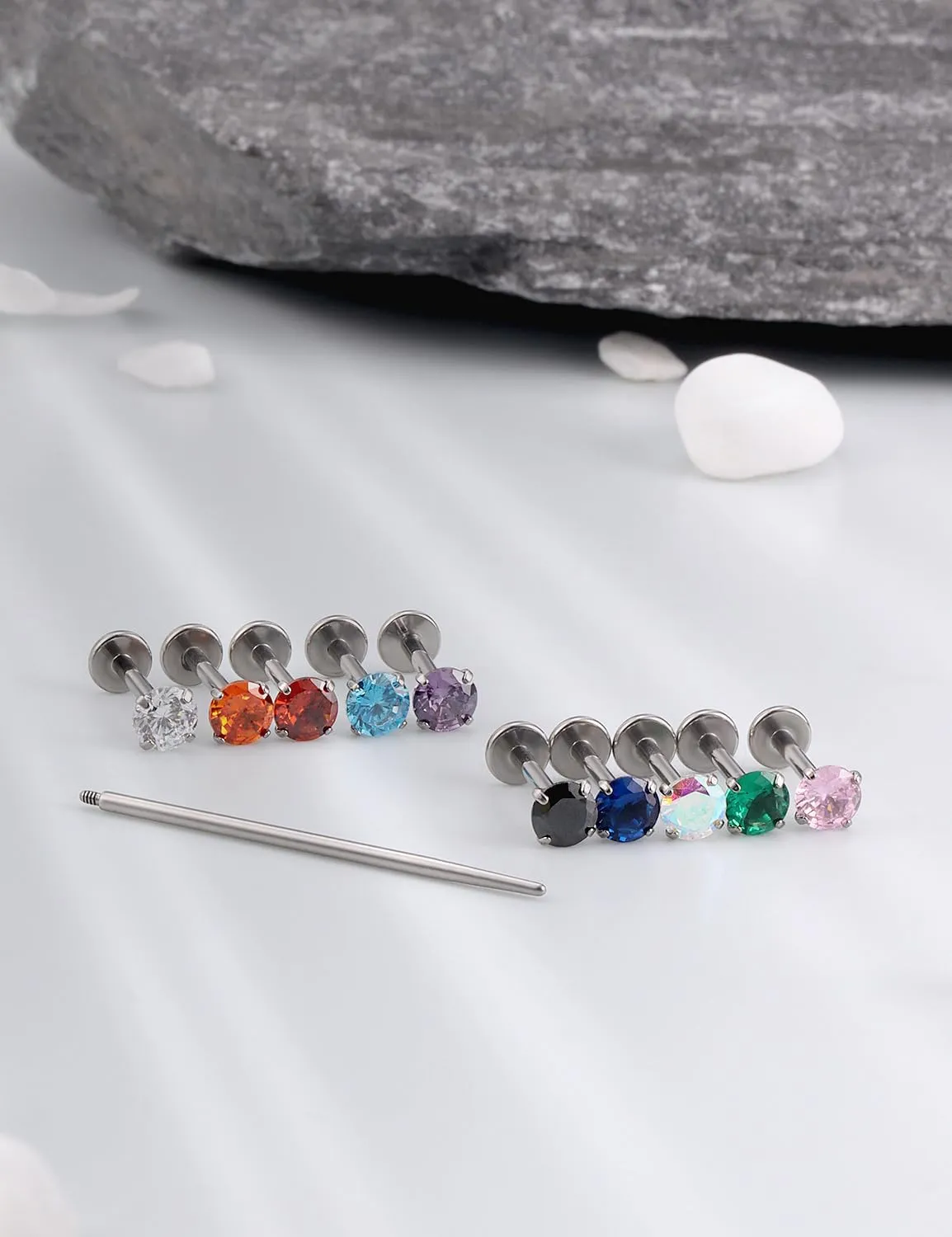 16G F136 Titanium Lip Rings Labret Jewelry Internally Threaded Monroe Lip Ring Medusa Snake Bite Piercing Jewelry Conch Tragus Forward Helix Cartilage Earring Studs Piercing Jewelry