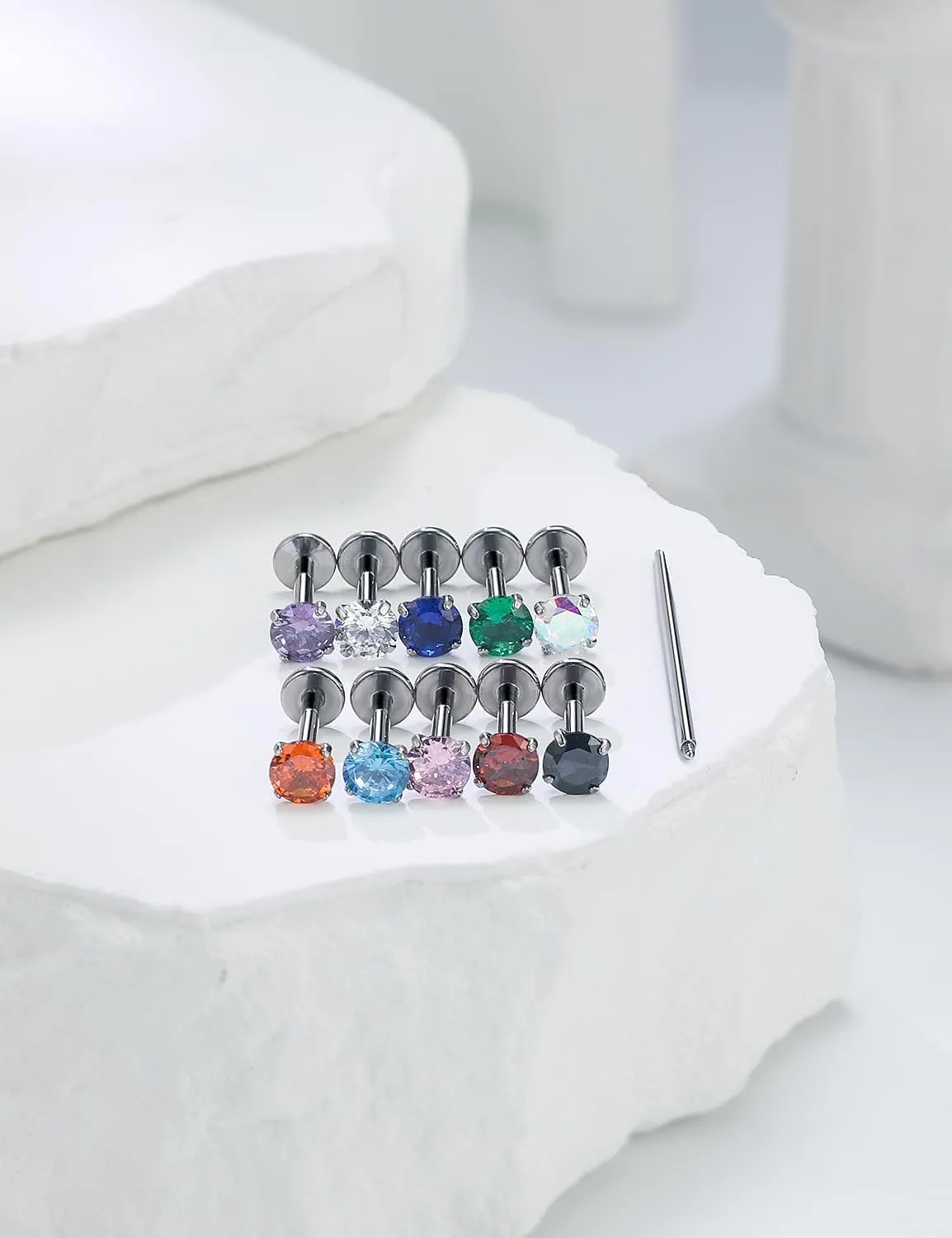 16G F136 Titanium Lip Rings Labret Jewelry Internally Threaded Monroe Lip Ring Medusa Snake Bite Piercing Jewelry Conch Tragus Forward Helix Cartilage Earring Studs Piercing Jewelry