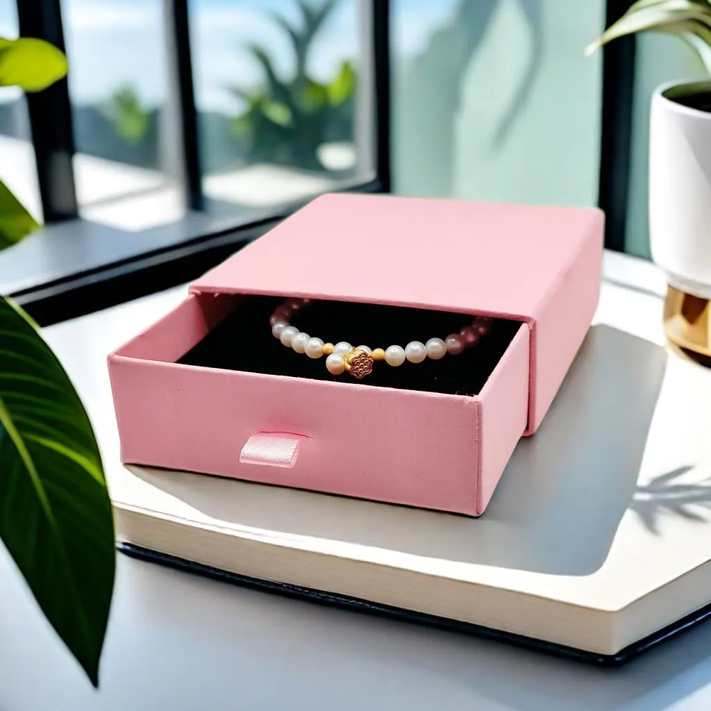 2 Pack Jewelry Gift Boxes Cardboard Jewelry Boxes, 4 x 4 x 1.4 Inch Small Gift Boxes for Jewelry Earrings Necklaces Handmade Bangles Bracelets (Light Pink)