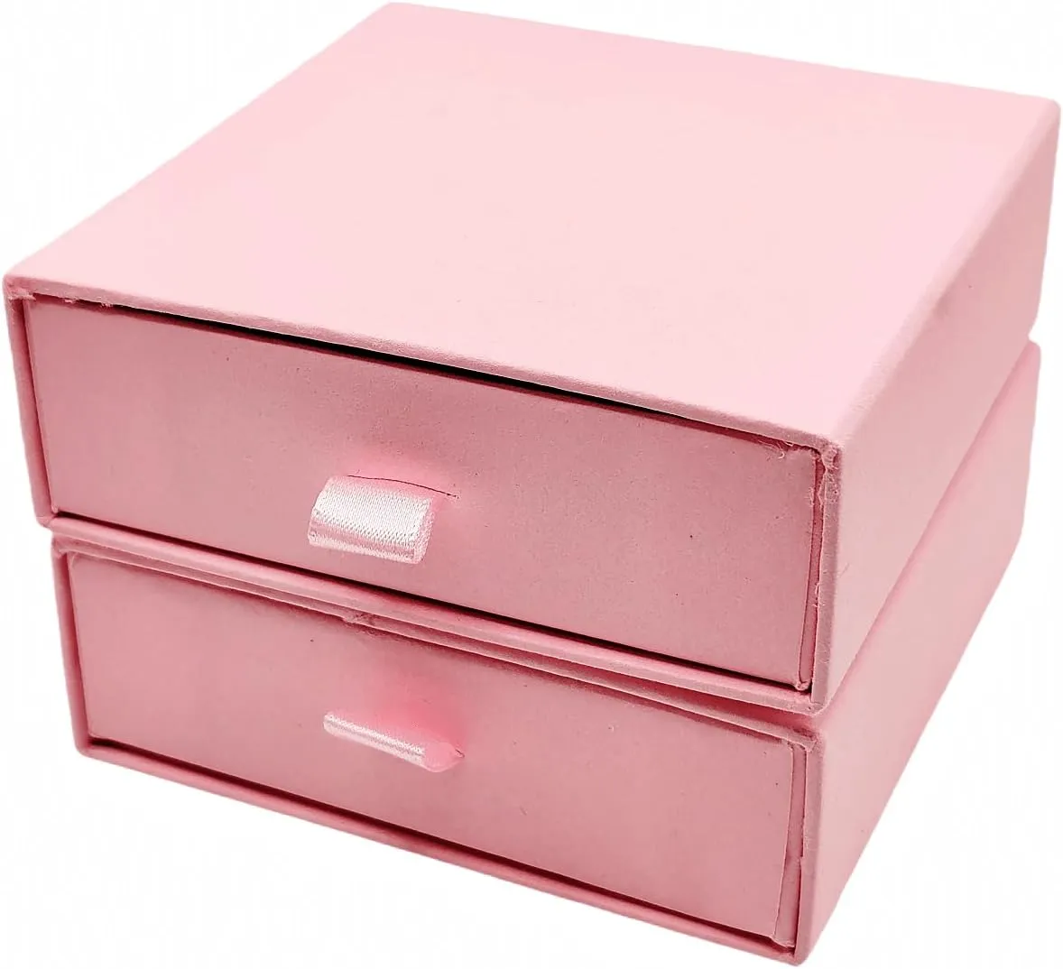 2 Pack Jewelry Gift Boxes Cardboard Jewelry Boxes, 4 x 4 x 1.4 Inch Small Gift Boxes for Jewelry Earrings Necklaces Handmade Bangles Bracelets (Light Pink)