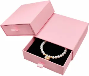 2 Pack Jewelry Gift Boxes Cardboard Jewelry Boxes, 4 x 4 x 1.4 Inch Small Gift Boxes for Jewelry Earrings Necklaces Handmade Bangles Bracelets (Light Pink)