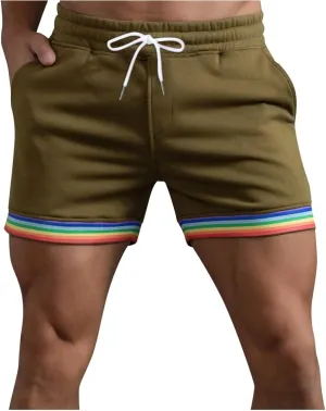 2024 Mens Shorts, Summer Solid Color Stripe Shorts Pants, Pocket Drawstring Loose Casual Gym Sports Running Shorts