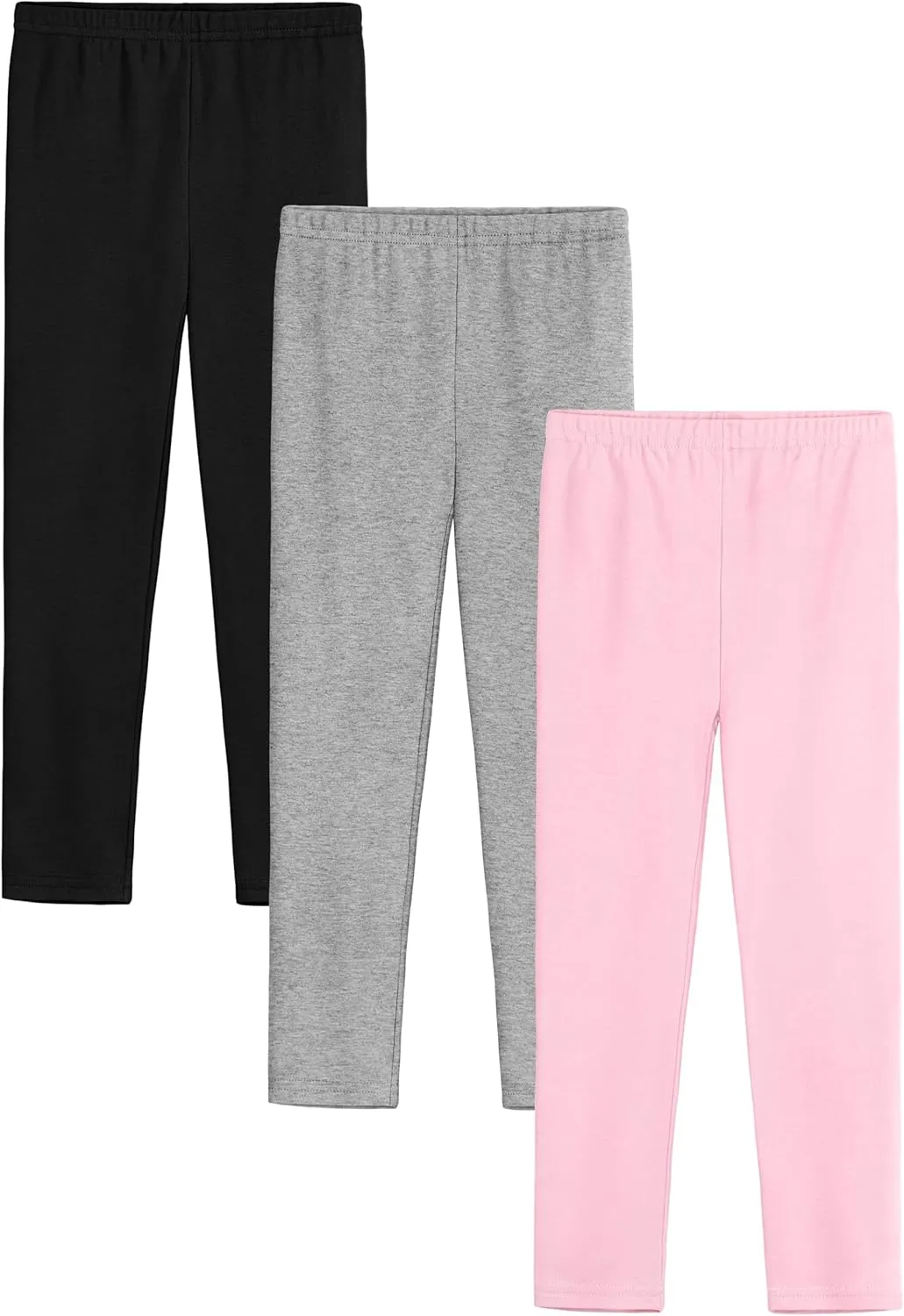 3 Pack Girls Leggings Thick Cotton Leggings for Girls Kids Full Length Pants Stretchy