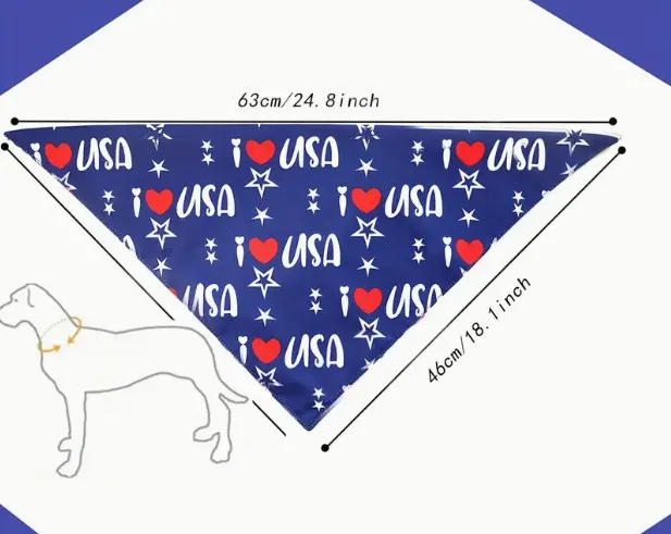 4th Of July Dog Bandanas (Red)