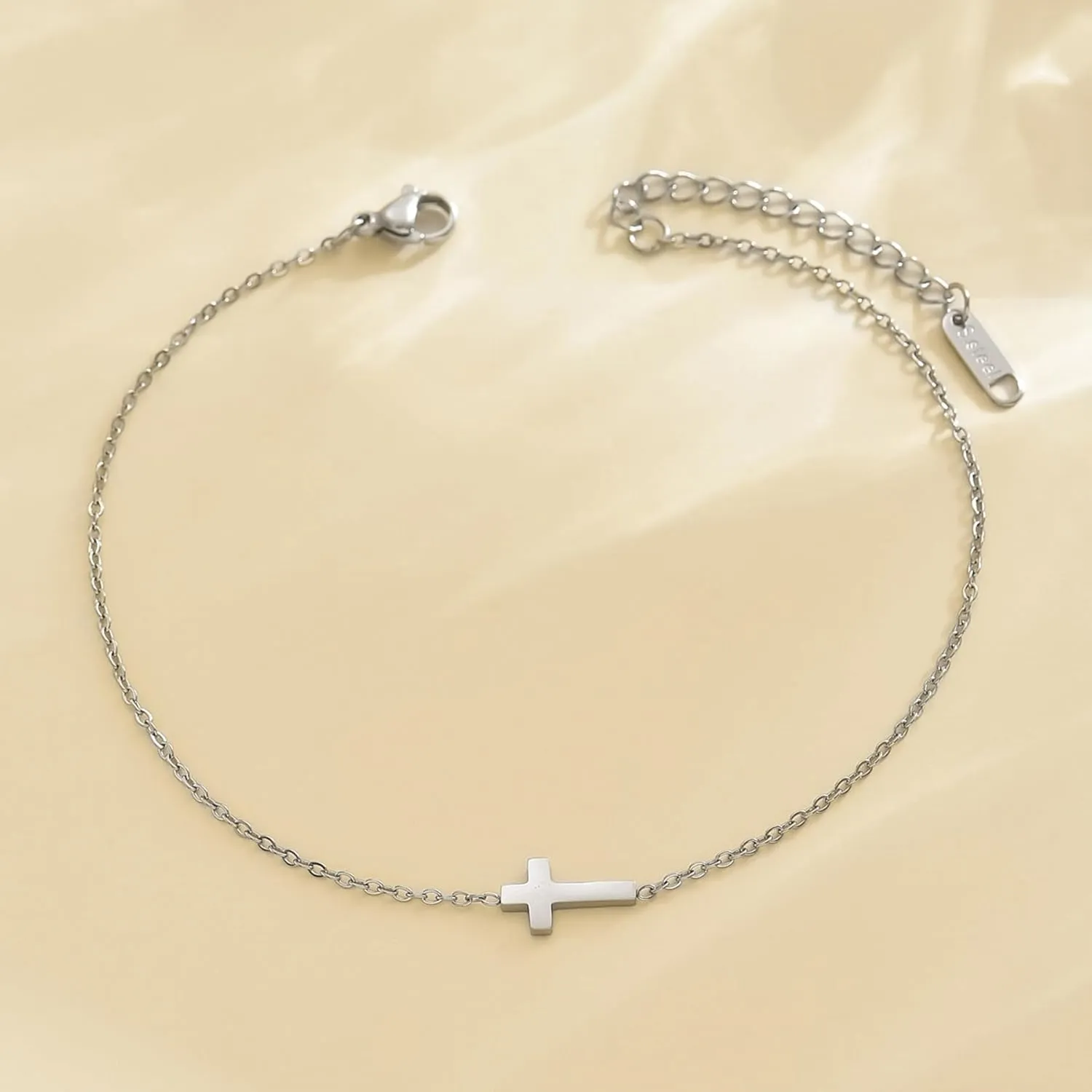Ankle Bracelets for Women 18K Gold Plated Dainty Waterproof Cross Anklets Pearl Beaded Link Chain Anklet for Women Non Tarnish Summer Beach Foot Jewelry