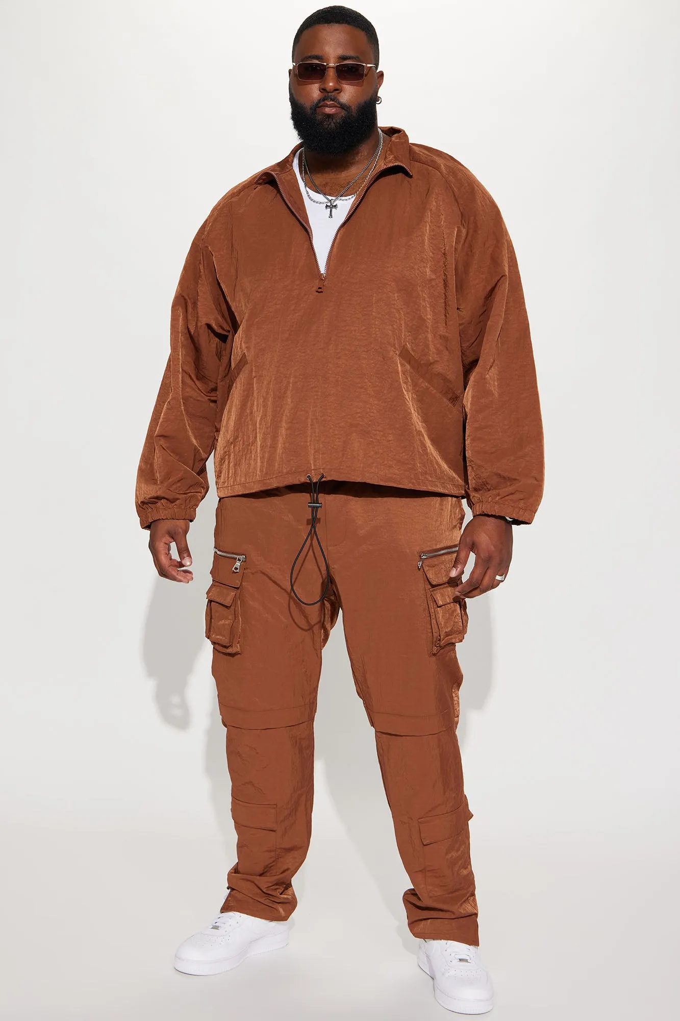 As It Was Nylon Anorak Jacket - Chocolate