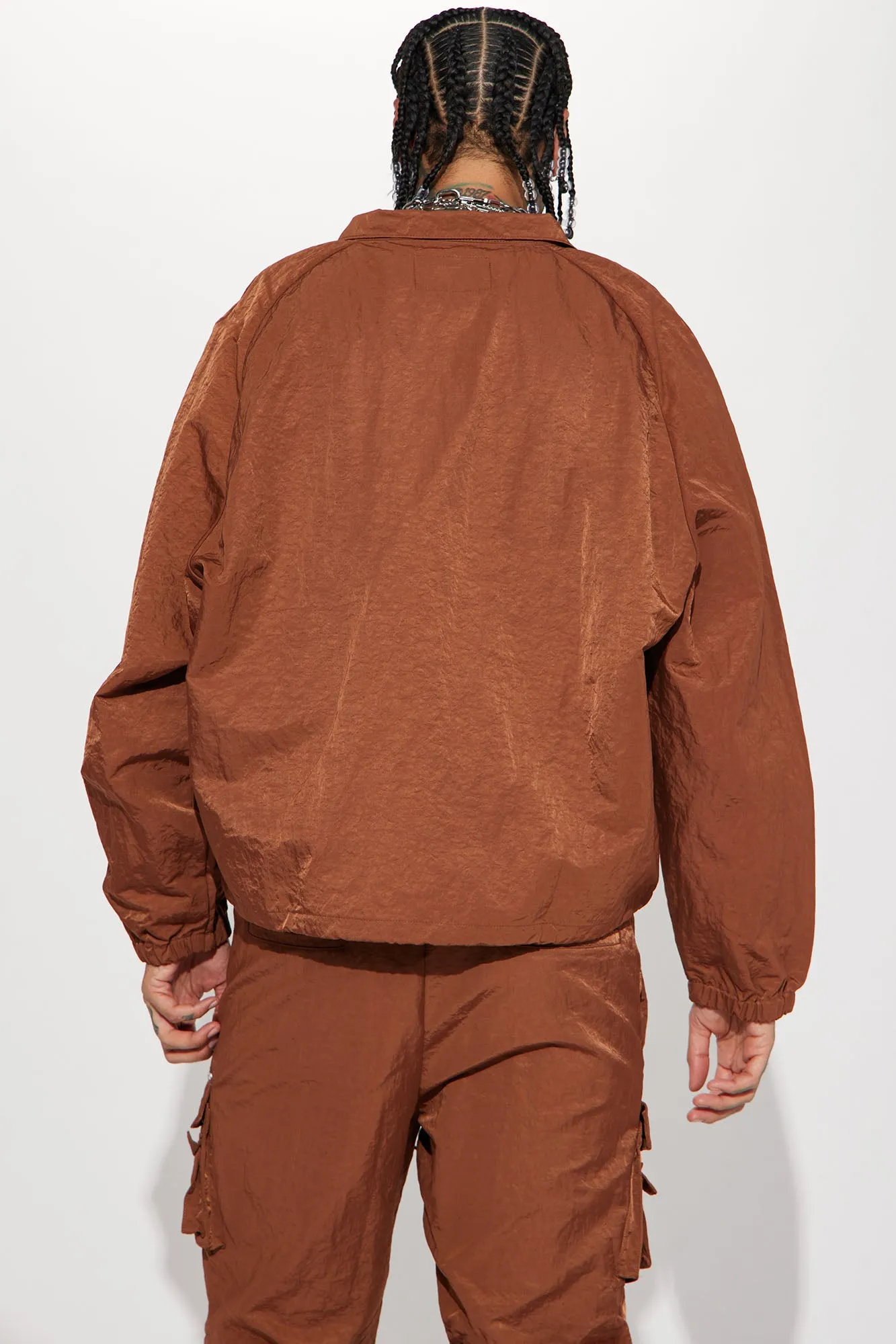 As It Was Nylon Anorak Jacket - Chocolate