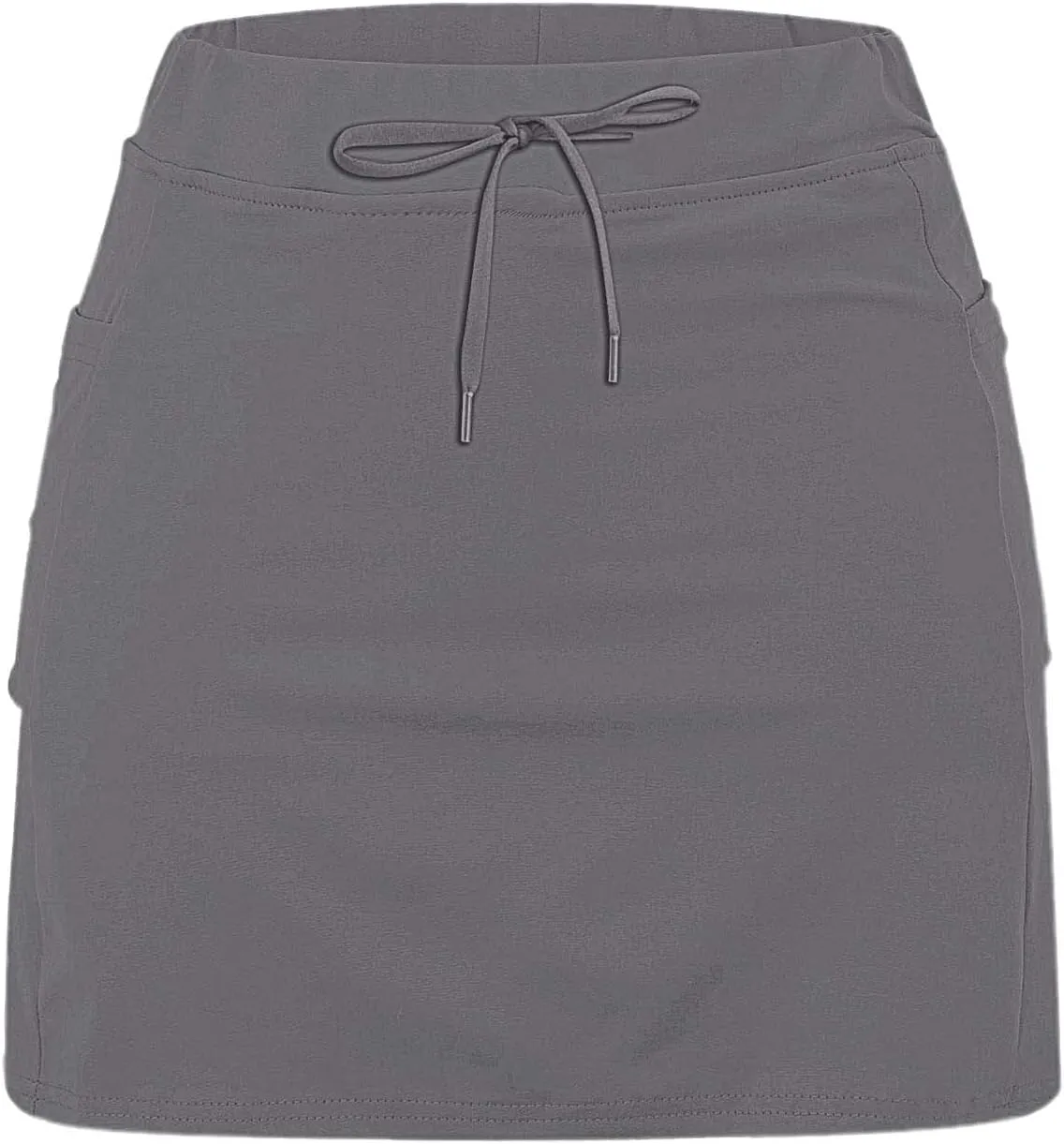 Athletic Skorts for Woman Elastic Hight Waist Drawstring Tennis Golf Skirt with Pockets Solid Color Yoga Shorts