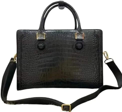 Authentic Crocodile Belly Skin Businessmen Laptop Briefcase Genuine Exotic Alligator Leather Male Large Top-handle Handbag
