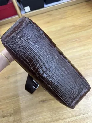 Authentic Crocodile Leather Men's Soft Satchels Messenger Bag Purse Genuine Alligator Skin Male Single Cross Shoulder Bag
