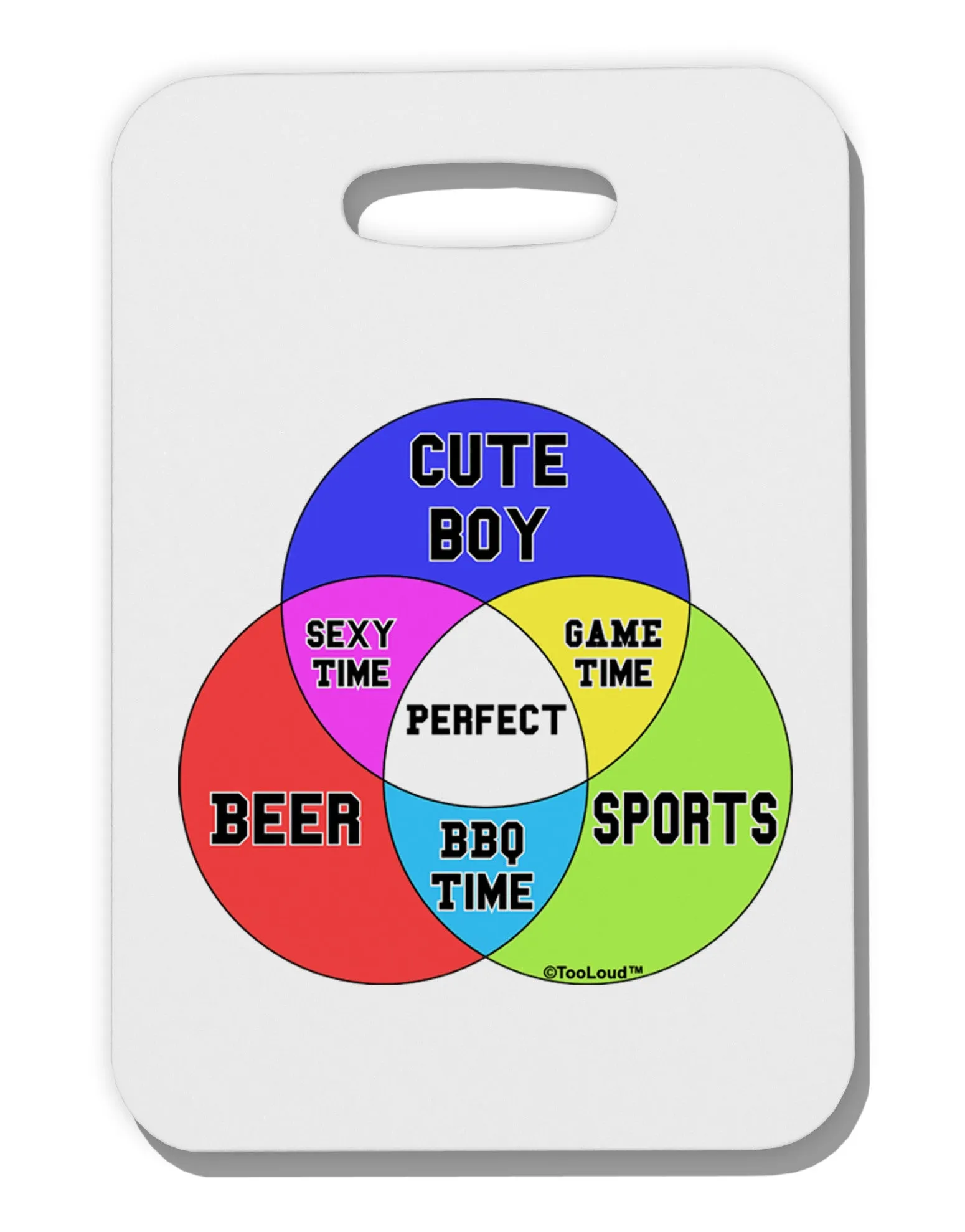 Beer Boy and Sports Diagram Thick Plastic Luggage Tag