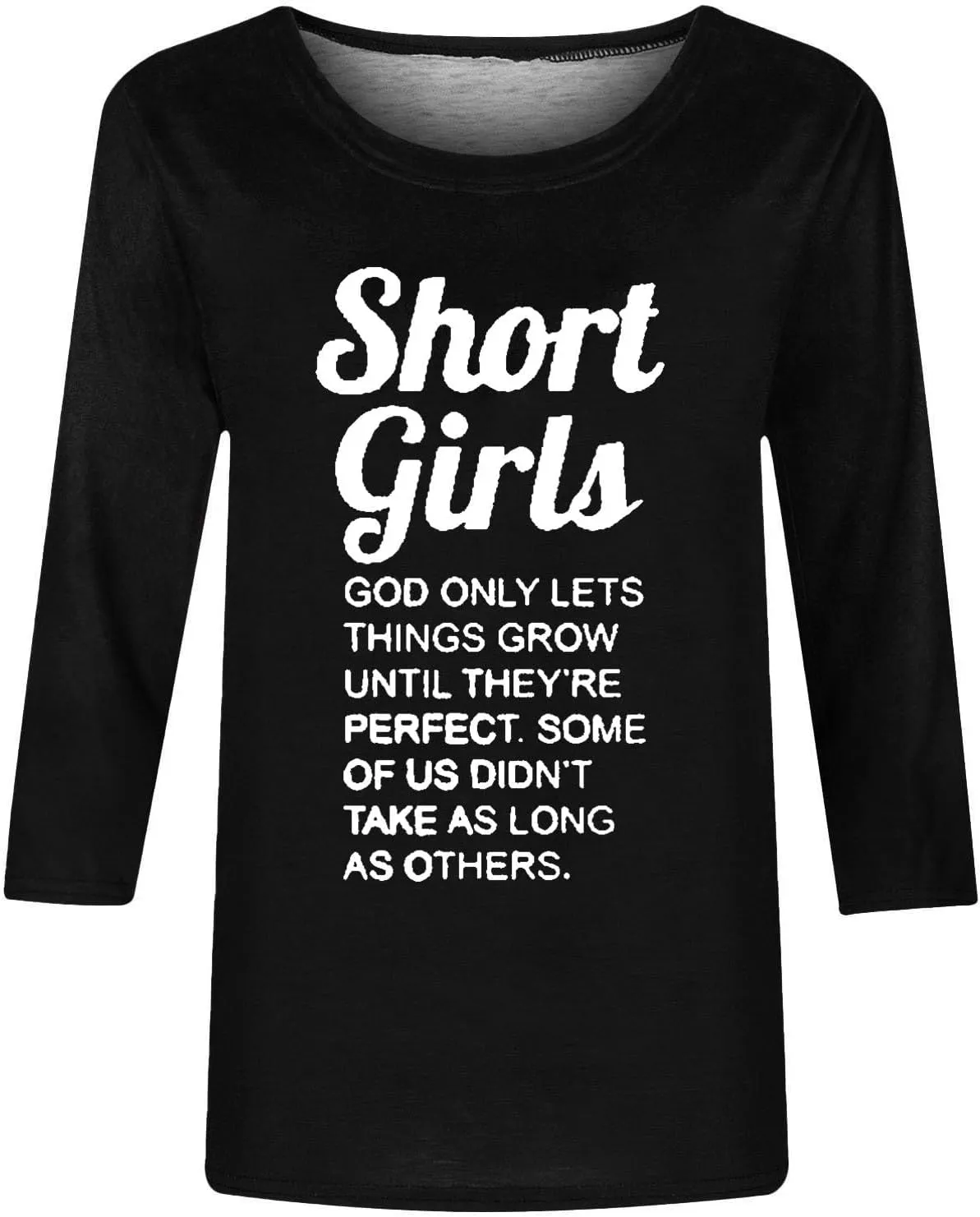 Binmer God Only Lets Things Grow Until They're Perfect Shirts for Womens 3/4 Length Sleeve Tunic Blouse Funny Sayings Tops