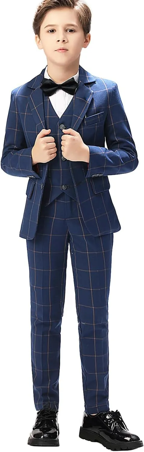 Boys Suit for Kids Tuxedo Suits for Wedding Formal Suit Set Toddler Boy Dress Outfit with Shirt and Tie