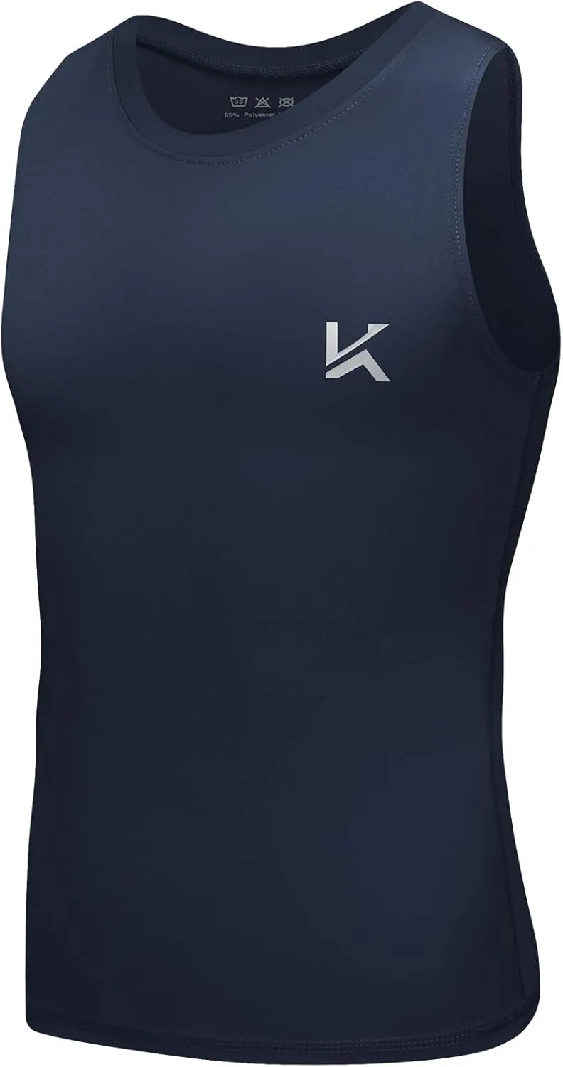 Boys Tank Top Athletic Compression Sleeveless Shirt Quick Dry Basketball Football Undershirt Base Layer