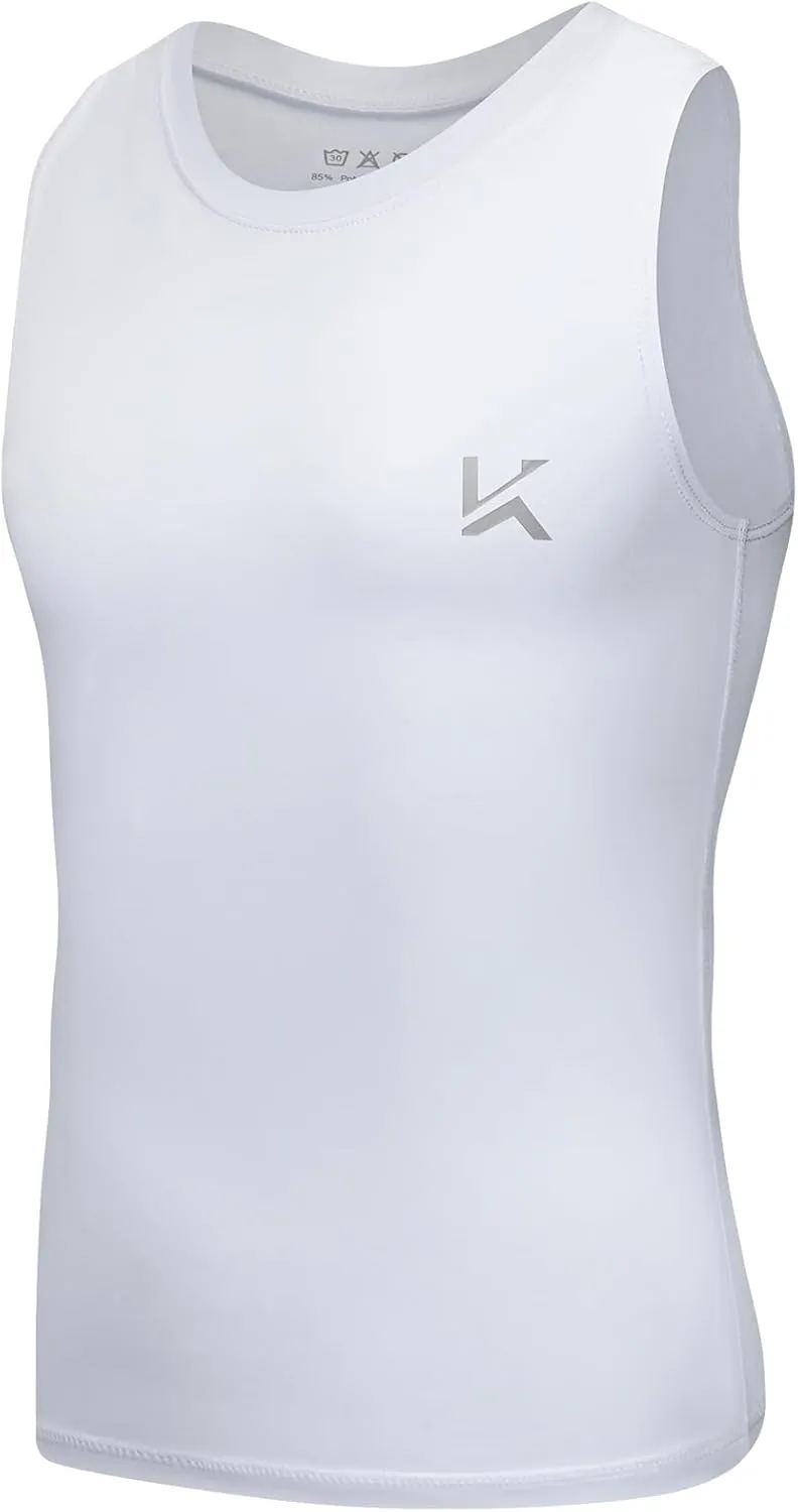Boys Tank Top Athletic Compression Sleeveless Shirt Quick Dry Basketball Football Undershirt Base Layer