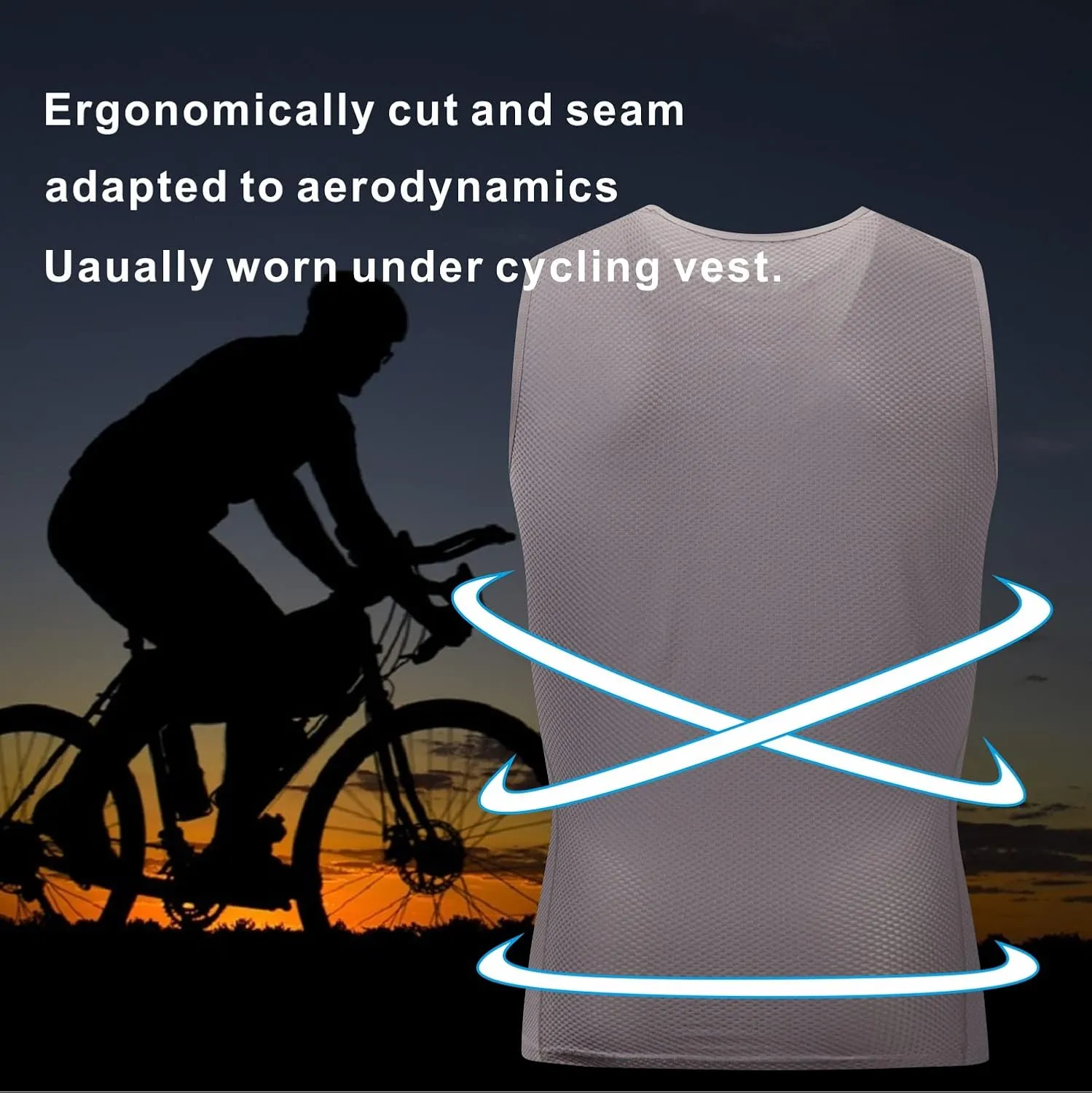 bpbtti Men's High Wicking Sleeveless Base Layer Cycling Running Underwear Quick Dry Vests Lightweight Sports Tank Tops