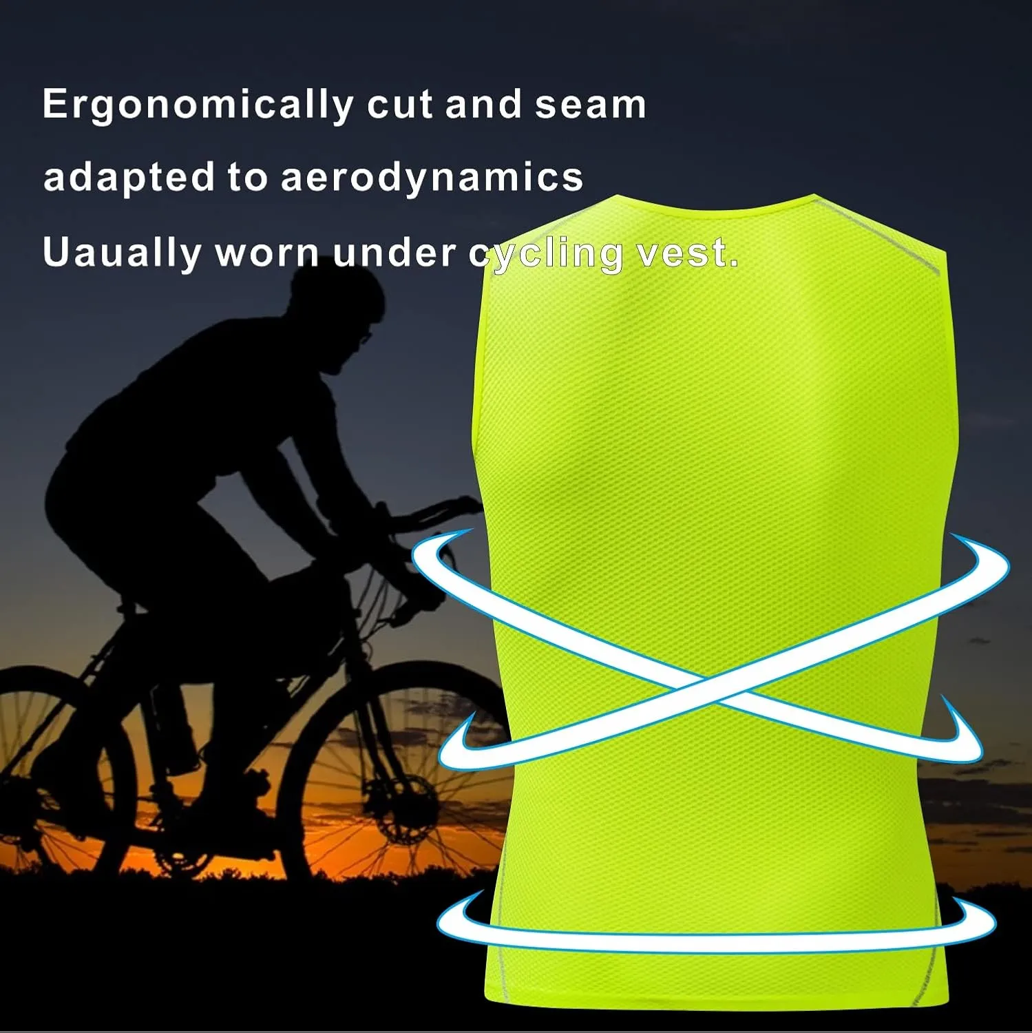 bpbtti Men's High Wicking Sleeveless Base Layer Cycling Running Underwear Quick Dry Vests Lightweight Sports Tank Tops