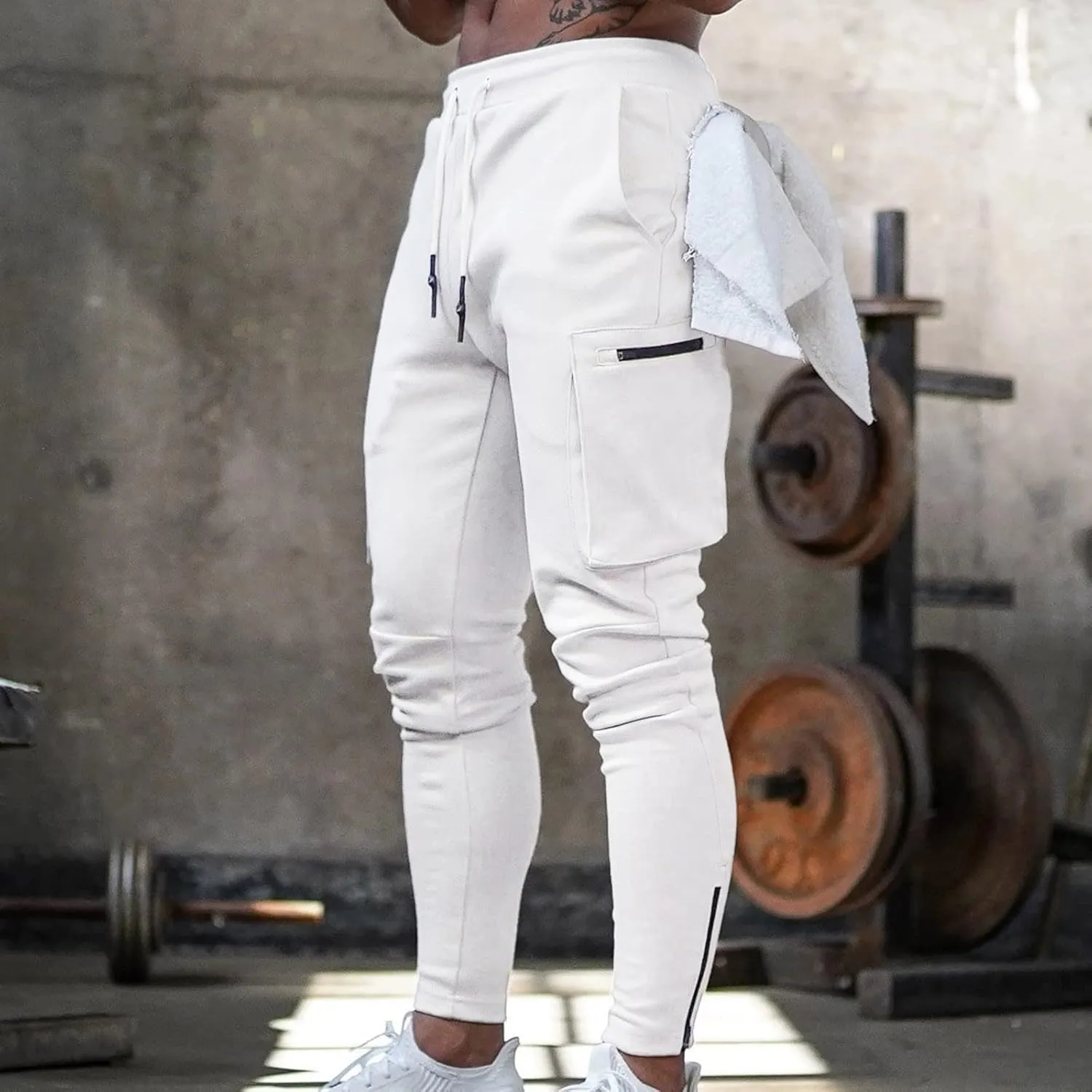 Cargo Pants for Men Big and Tall Winter Sweatpants for Mens Thick Warm Jogger Pants Cinch Bottom Running Joggers Soft