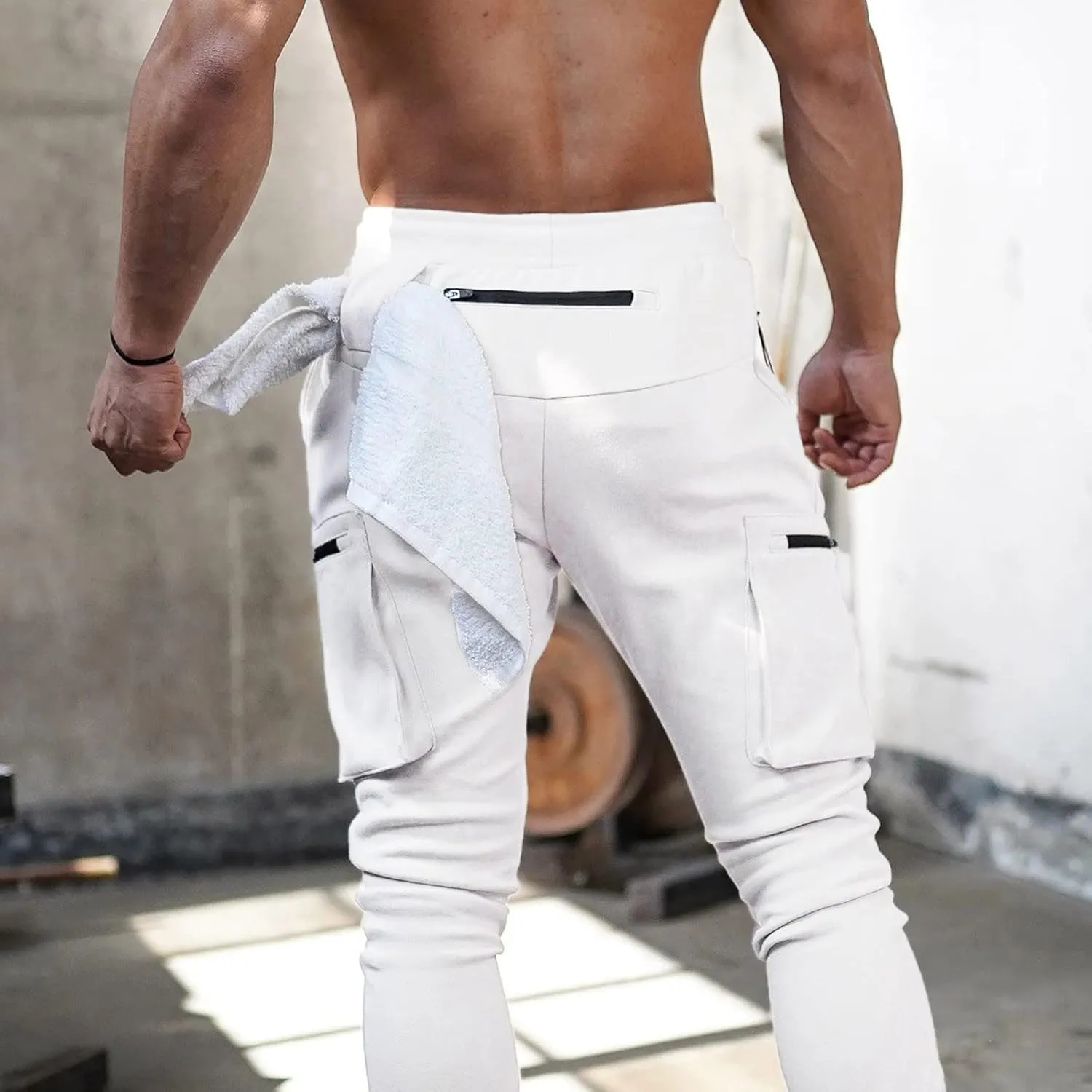 Cargo Pants for Men Big and Tall Winter Sweatpants for Mens Thick Warm Jogger Pants Cinch Bottom Running Joggers Soft