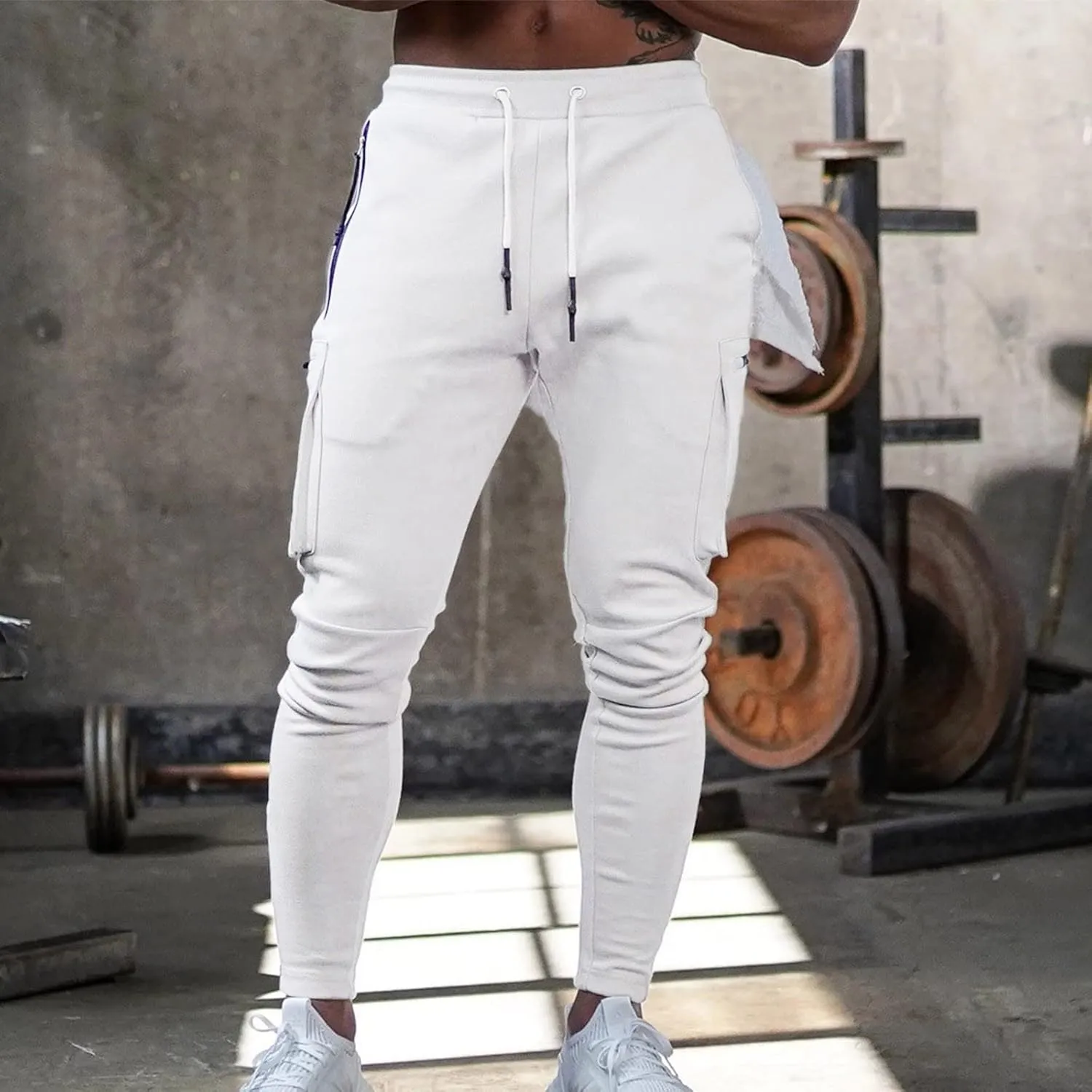 Cargo Pants for Men Big and Tall Winter Sweatpants for Mens Thick Warm Jogger Pants Cinch Bottom Running Joggers Soft