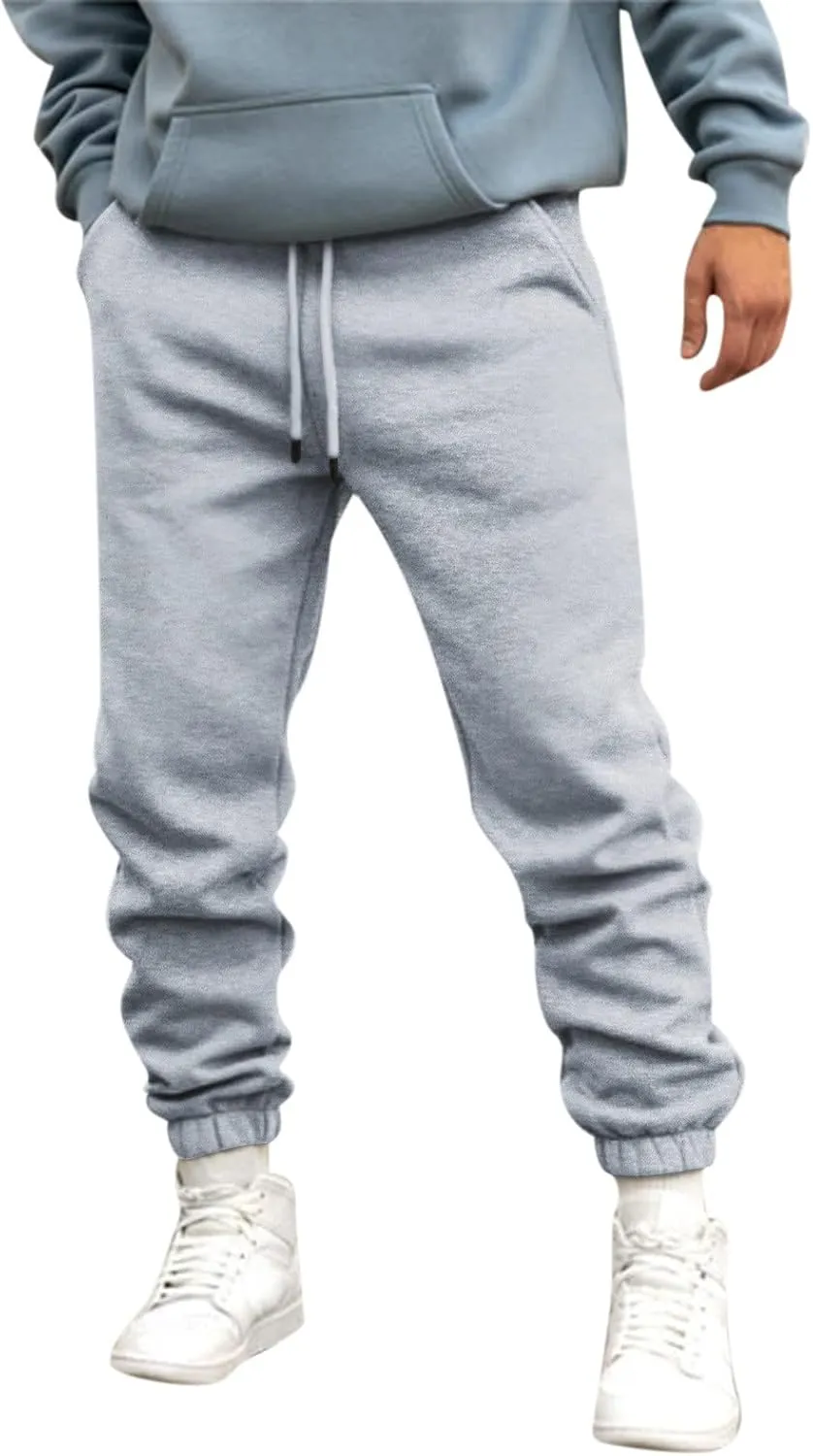 Cargo Pants for Men Joggers Pants Men's Heavyweight Cargo Fleece Sweatpants Stretch Elastic Waist Jogger Sport Pants