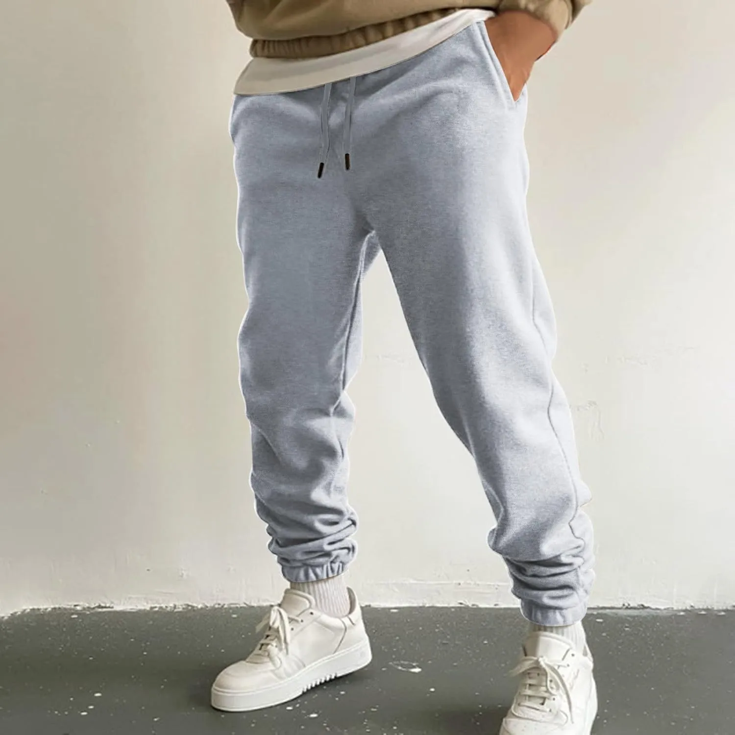 Cargo Pants for Men Joggers Pants Men's Heavyweight Cargo Fleece Sweatpants Stretch Elastic Waist Jogger Sport Pants