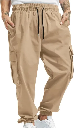Cargo Pants for Men Slim Fit Mens Hiking Pants Casual Lightweight Joggers Work Pants Multi-Pocket Military Pants