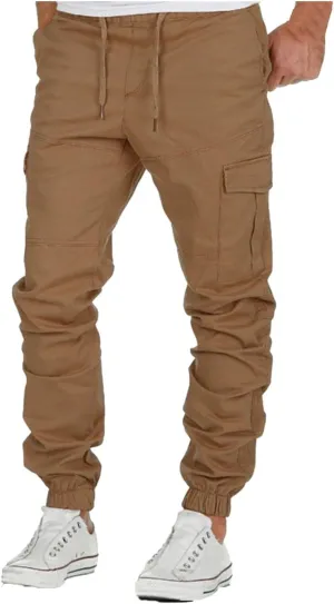Cargo Pants for Men,Casual Joggers Tapered Pants Cotton Slim Fit Work Pants for Men Chino Pants with Pockets