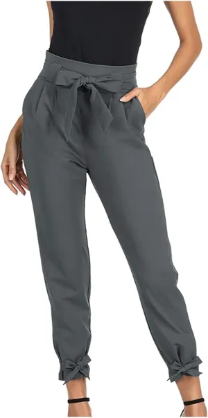 Cargo Pants Women's High Waist Tie Up All Match Casual Corset Women's Trousers Long Pants
