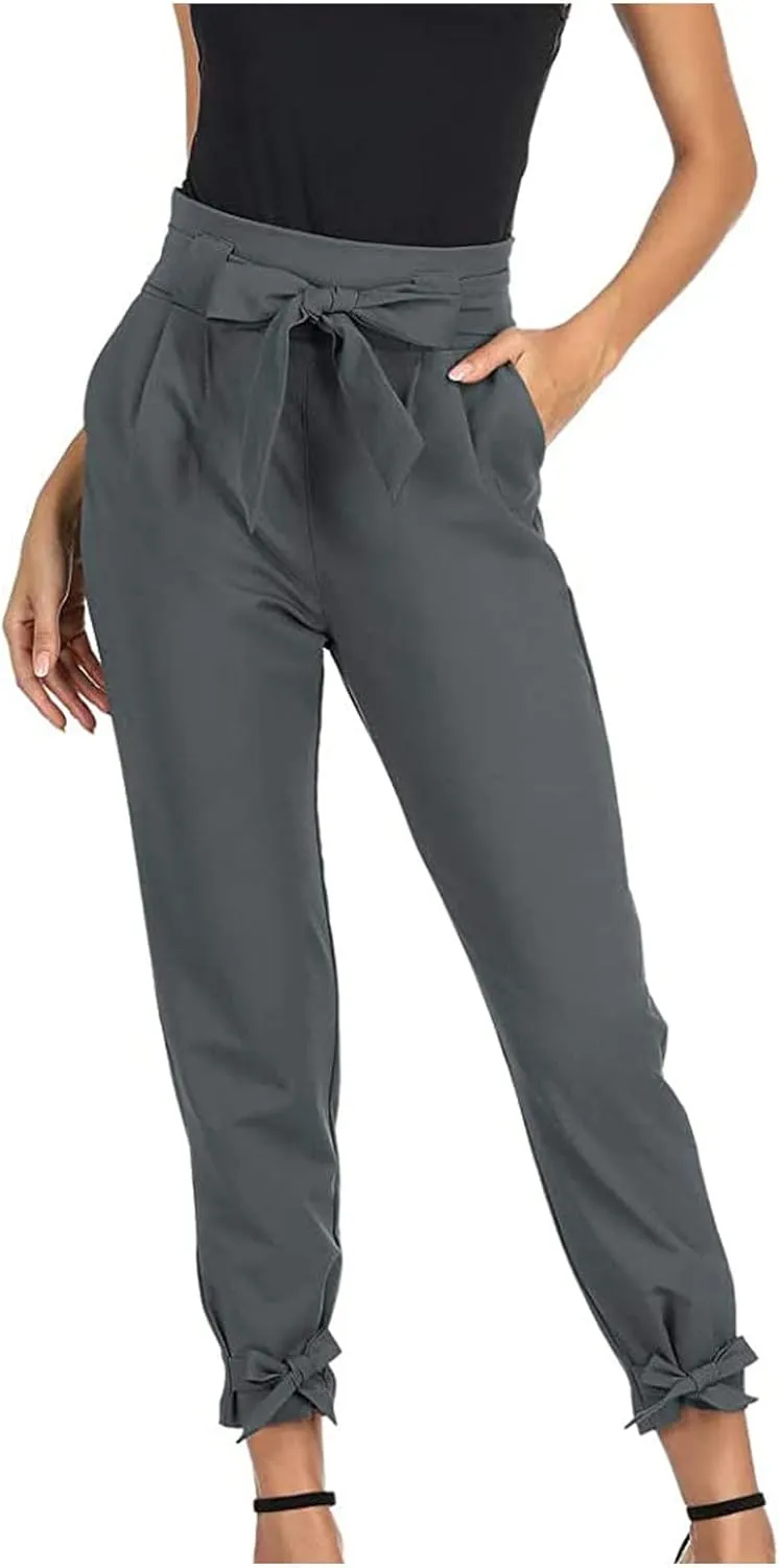 Cargo Pants Women's High Waist Tie Up All Match Casual Corset Women's Trousers Long Pants