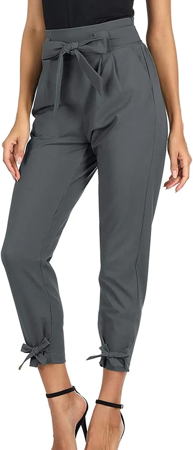 Cargo Pants Women's High Waist Tie Up All Match Casual Corset Women's Trousers Long Pants