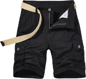 Cargo Shorts for Men 2023 Stylish Buckle Zipper Button Pockets Tooling Shorts Classic Fit Work Utility Shorts